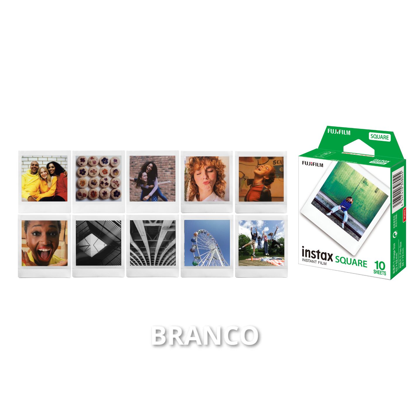 Combo de Filmes Fujifilm instax™ SQUARE Branco com 30 Fotos