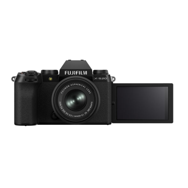 Kit Câmera Digital Mirrorless Fujifilm X-S20 + Lente Zoom Fujifilm Fujinon XC15-45mm F3.5-5.6 OIS Preta