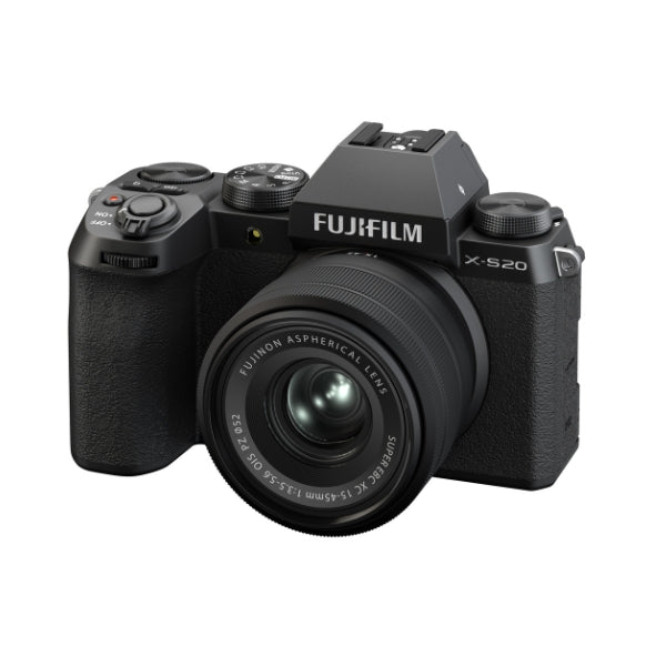 Kit Câmera Digital Mirrorless Fujifilm X-S20 + Lente Zoom Fujifilm Fujinon XC15-45mm F3.5-5.6 OIS Preta