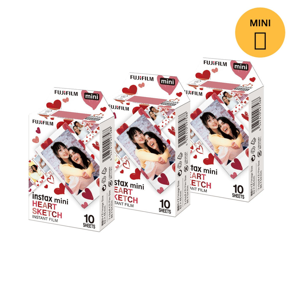 Combo de Filmes Fujifilm instax™ mini Heart Sketch 30 Fotos