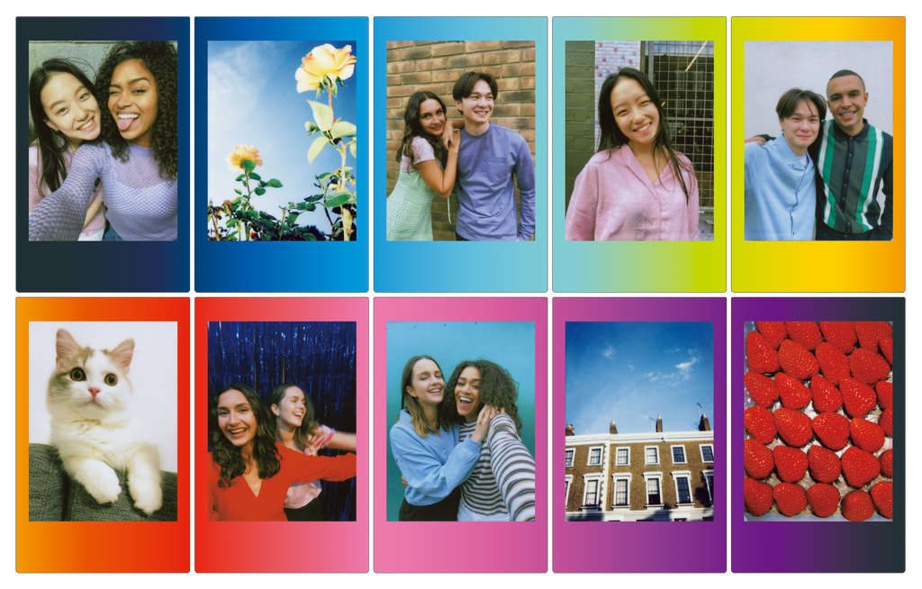 Combo Bolsa instax mini 11 Branca + Filme mini Rainbow 10 Fotos