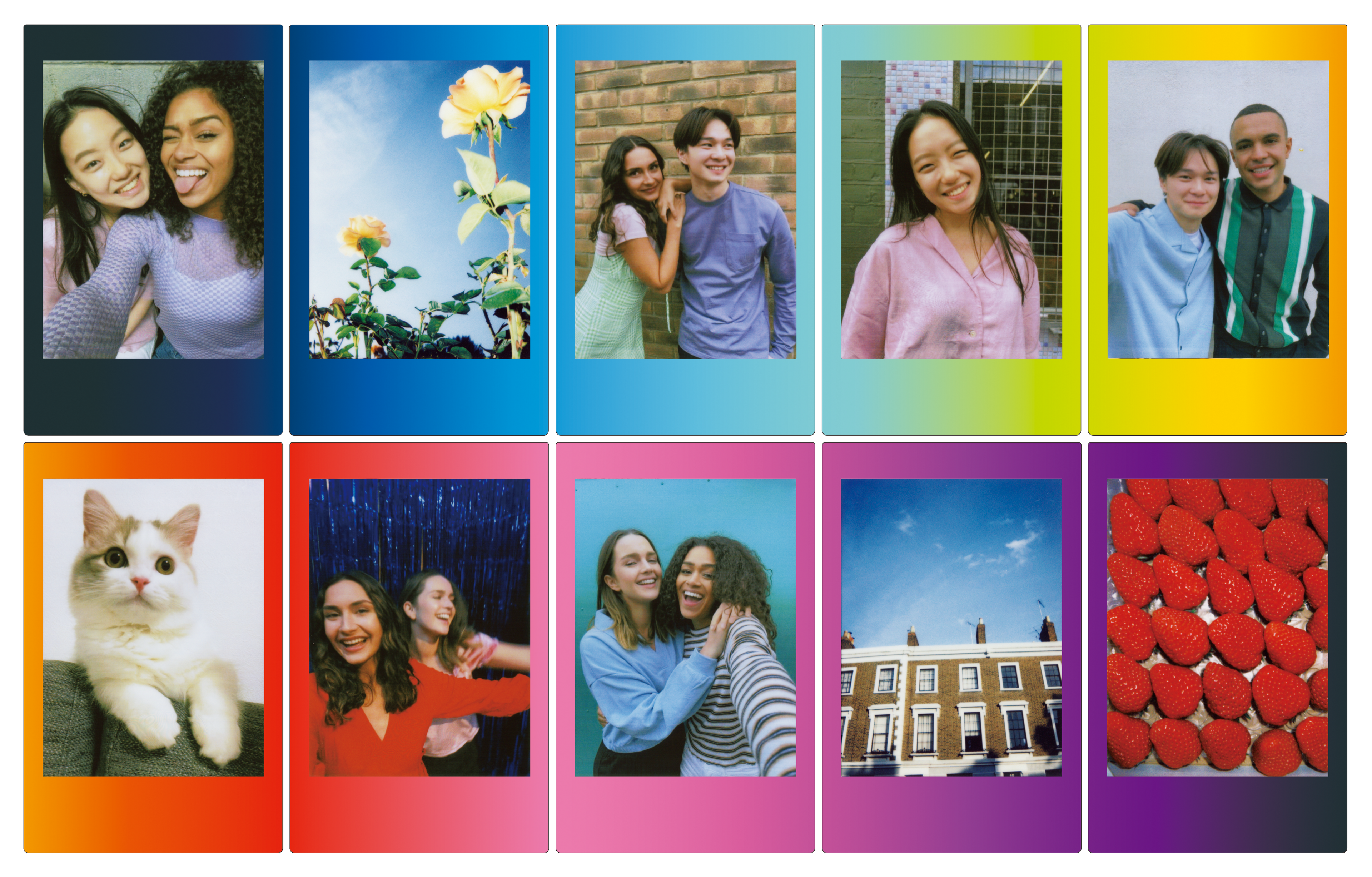 Combo Bolsa instax mini 11 Branca + Filme mini Rainbow 10 Fotos