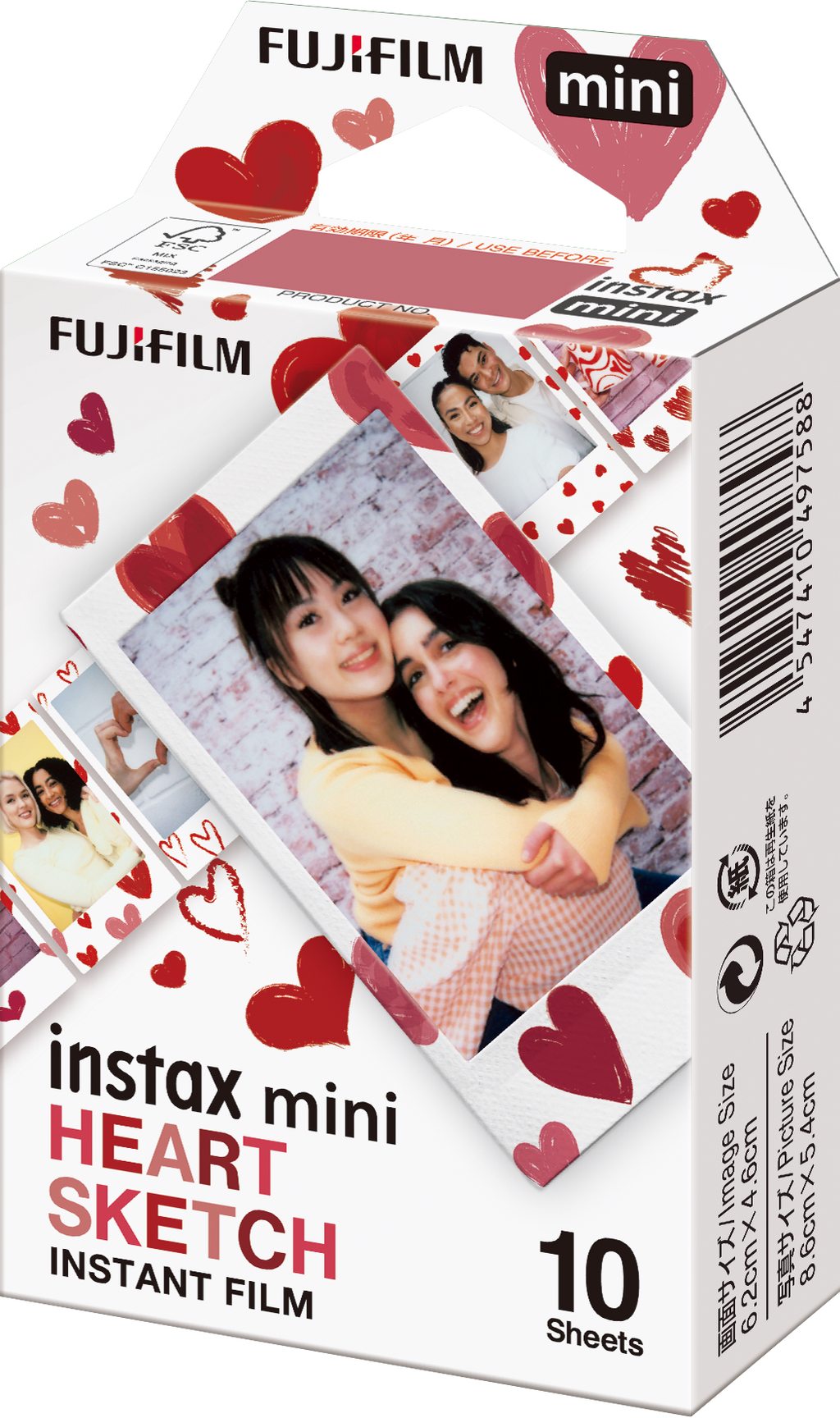 Combo de Filmes Fujifilm instax™ mini Heart Sketch 30 Fotos