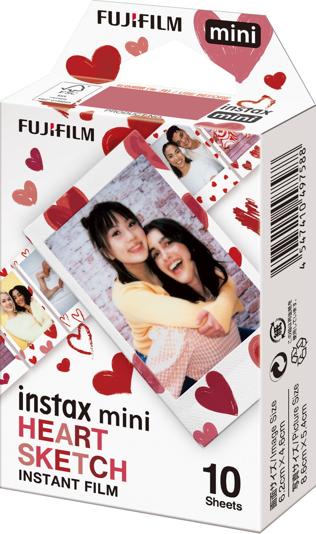 Combo de Filmes Fujifilm instax™ mini Heart Sketch 30 Fotos