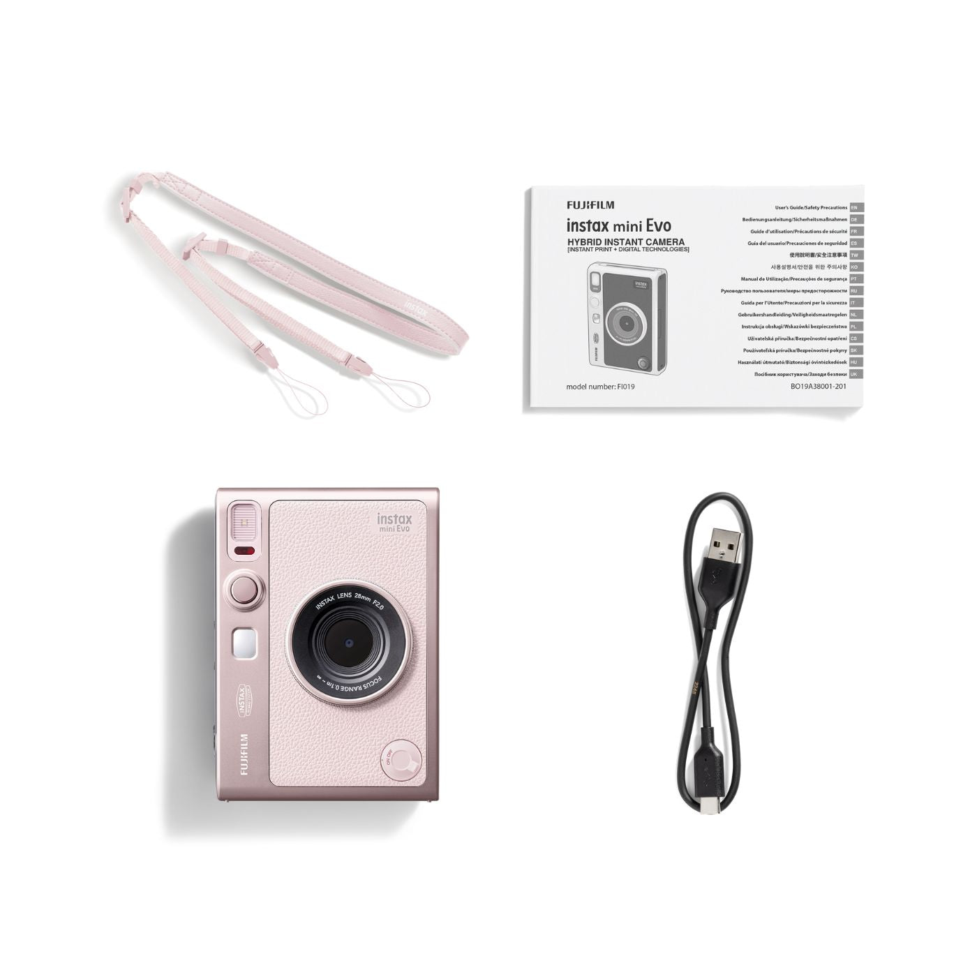 Câmera e Impressora para Smartphone Fujifilm instax mini Evo Gentle Rose