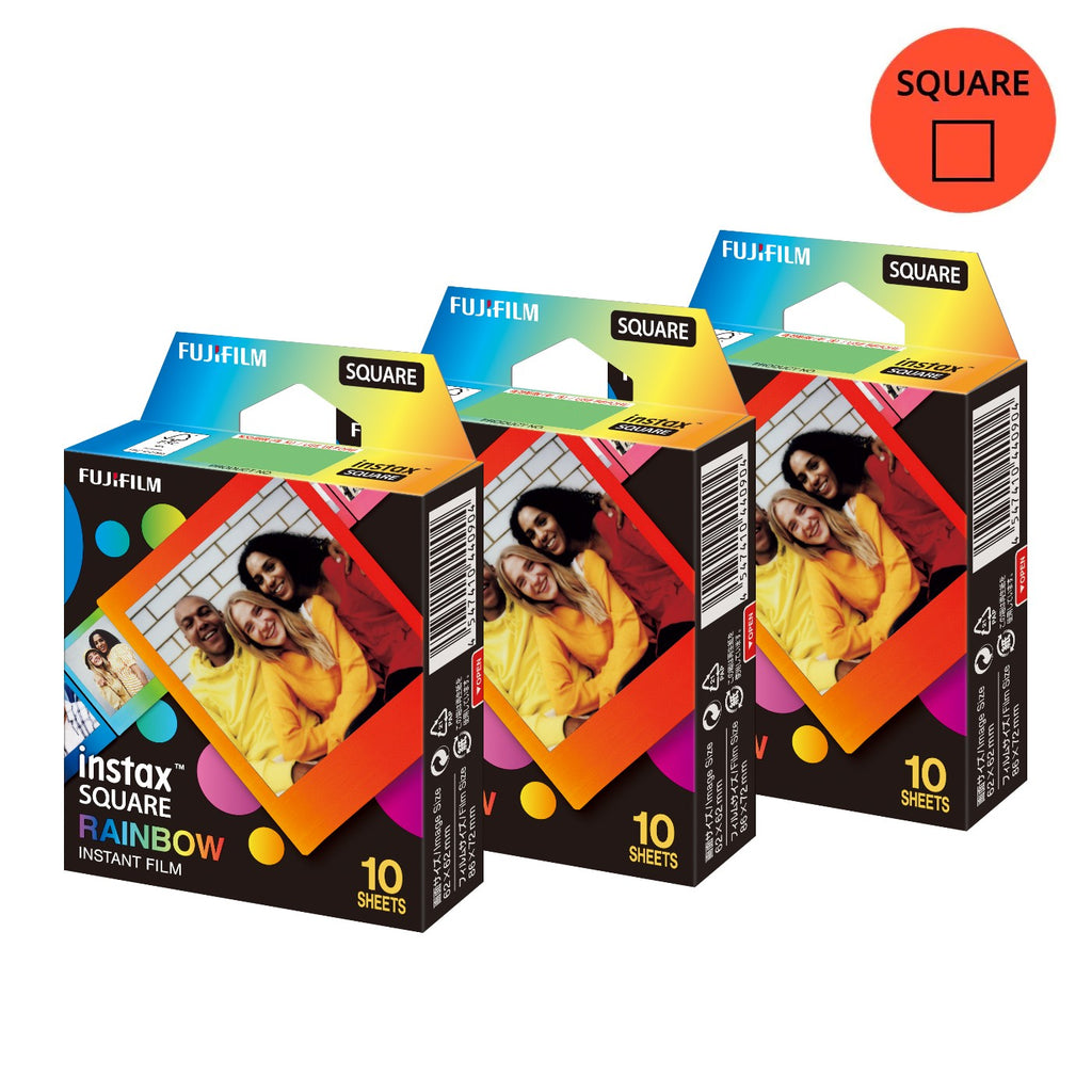 Combo de Filmes Fujifilm instax™ SQUARE Rainbow com 30 Fotos